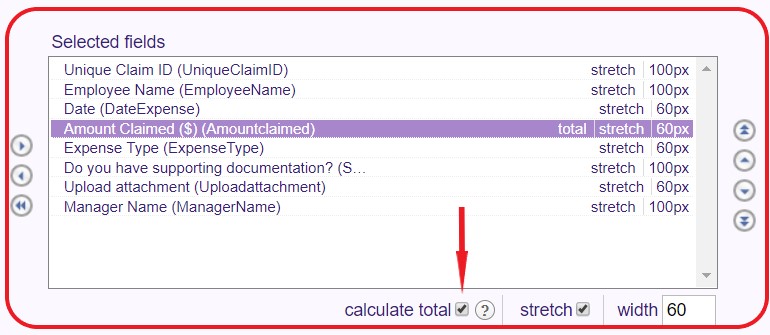 Flowfinity - Show column totals in views